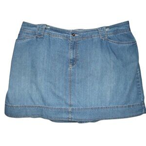 St John's Bay Denim Skort Womens Size 20W blue (shorts skirt) jean cotton stretc